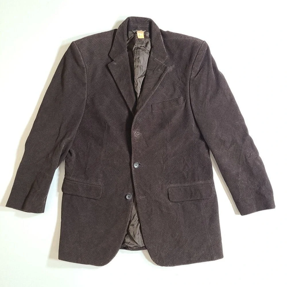 Banana‎ Republic Corduroy Blazer Mens 40R Brown Cotton 3 Button Sport Coat